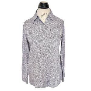 Banana Republic Womens Button down Blouse Size Small Floral Long Sleeve Collar